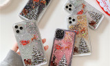 Christmas Flowing Glitter iPhone Case
