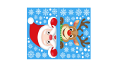 Christmas Santa Claus Deer Wall Stickers