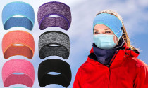 One or Two Unisex Ear Warmer Running Headband with Buttons