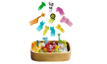 10Pcs Random Mini Carton Animal Fruit Forks