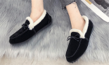 Women's Fuzzy Faux Fur Slip on Loafer Shoes