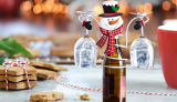 Christmas Wine Bottle Glass Holders