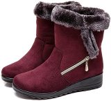 Women Suede Ankle Snow Boots 