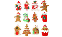 12pcs Gingerbread Man Ornaments for Home Christmas Tree Decor