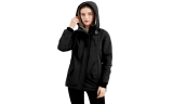 Women's Waterproof Fuzzy Hooded Jacket Warm Coat