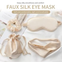 Satin Silk Sleep Masks with Headbands and Hair Scrunchies