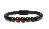 Men's Leather Bracelet with Magnetic Closure