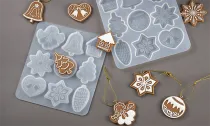 DIY Christmas Tree Snowflake Elk Pendant Resin Casting Mold 