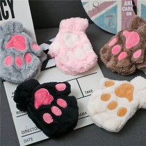 1 Pair Cat Paw Gloves Winter Gloves for Women and Girls