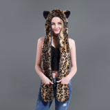 3-in-1 Cute Animal Hat With Paws Ears