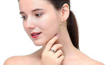 Pearl Hoop Earrings Set For Women