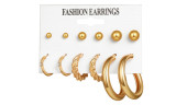 Pearl Hoop Earrings Set For Women