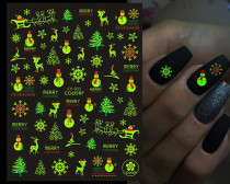 6 Sheets Luminous Nail Art Stickers