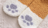 6 Or 12 Pcs Fleece Cat Paw Socks 