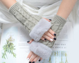 Women Knitting Fingerless Gloves