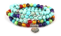 7 Chakra Bracelet with 108 Mala Beads Gemstone Wrap