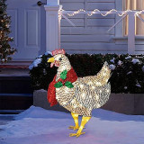 Chicken and Duck  with Scarf for Christmas Decor