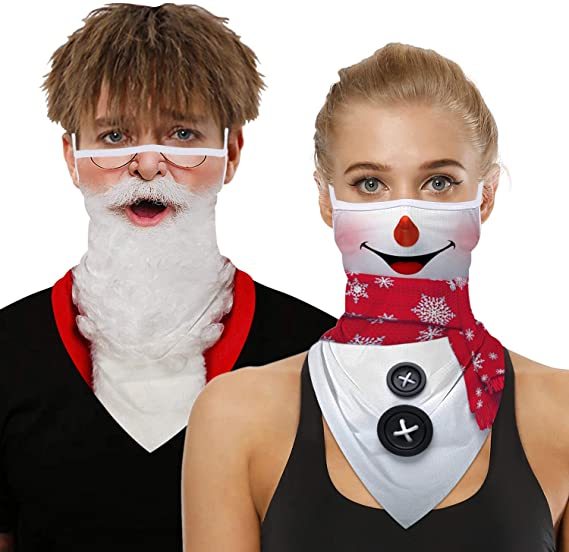  Christmas Masks for Adults Bandana with Ear Loops