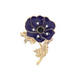 Poppy Flower Brooch Pin