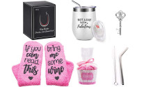 Wine Tumbler and Wine Socks Gift Set
