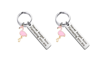 2pcs Motivational Flamingo Keychains