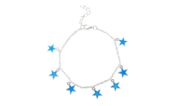 pentagonal star luminous tassel ankle chain 