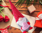 A pair of love envelope Rudolph Valentine's Day dolls