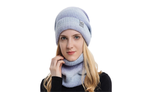 Women's Two-piece  Gradient  Hat And Scarf Set