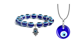 2 Pieces Evil Eye Necklace with Bracelet Set 