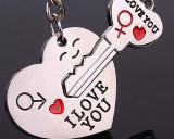 Valentines  I Love You Heart & Key Chain Ring