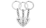Three-petal Peach Heart-Shaped Family Keychain or Necklace