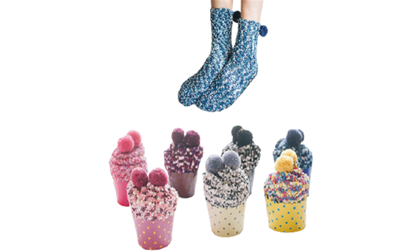   One，Three Or Nine Pairs Fuzzy Fluffy Cupcake Socks