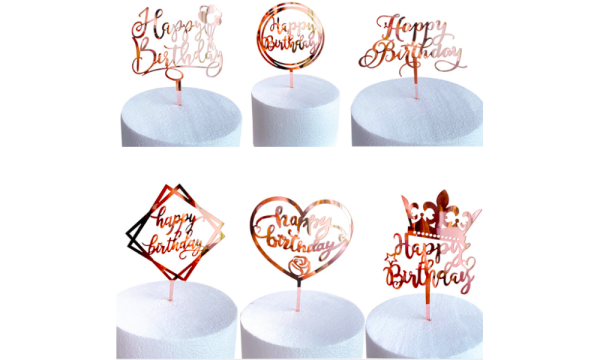 Six-Piece Acrylic Birthday Cake Topper