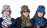 Womens Two-piece Faux Fur Hat Scarf Set