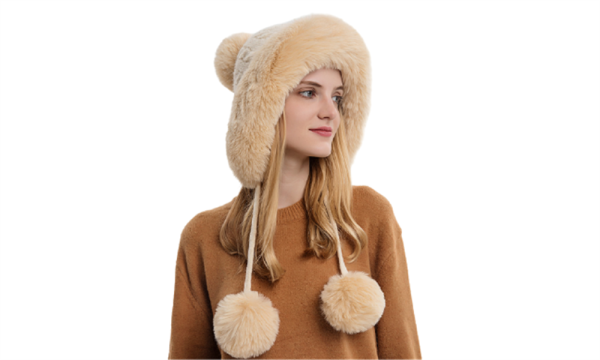  Women Fluffy Winter Pompom Beanie Hats