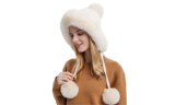  Women Fluffy Winter Pompom Beanie Hats