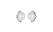 Moon & Pearl Stud Earrings