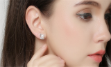 Moon & Pearl Stud Earrings