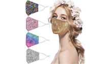 Reuseable Sequined  Face Mask With Adjustable Ear Loops