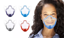 One Or Two Reusable Anti-Fog Transparent Face Mask