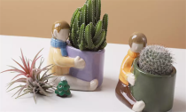Cartoon Human-Shaped Ceramic Planter Pot