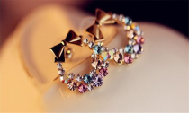 Colorful Bow Wreath Earrings 