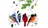 Multicolor Birds Art Ornaments Pendant