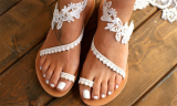 Women's Lace Flat Heel Open Toe Sandals 