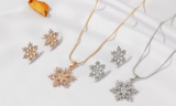 Snowflake Necklace Earrings Jewelry Set