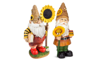 Cute Gnome With Sunflower Resin Garden Statue