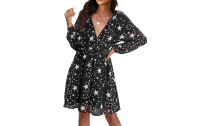 Women's Long Sleeve Dress with Star Printed