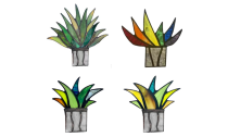 Mini Acrylic Aloe Plant Garden Ornaments