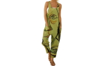 Women's Retro Abstract Print casual Suspenders Jumpsuit