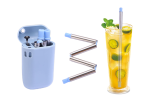 Folding Drinking Straw with Carrying Case